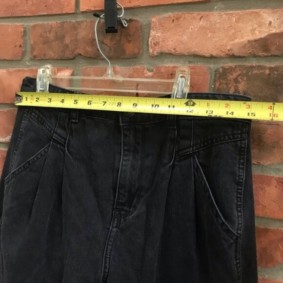 Hollister Ultra High Rise Mom Jeans Pockets Zip Fly Raw Hem Dark Wash Cotton 28 - Picture 12 of 13